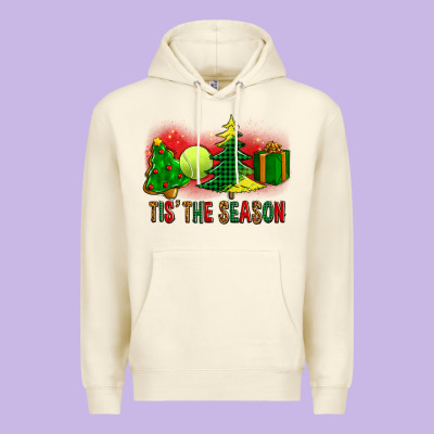 Tis The Season Christmas With Tennis Ball And Tree Cookie Premium Hoodie Designed By Fadigitalartstudio