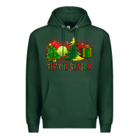 Sports Green tis the season christmas with tennis ball and tree cookie Premium Hoodie - FaDigitalArtStudio