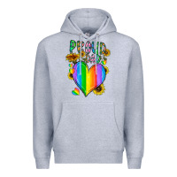 Heather Grey proud dad love Premium Hoodie - CowhideDigitalArt
