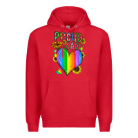 Red proud dad love Premium Hoodie - CowhideDigitalArt