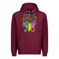Burgundy proud dad love Premium Hoodie - CowhideDigitalArt