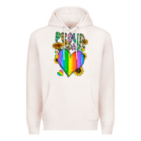 Pale Pink proud dad love Premium Hoodie - CowhideDigitalArt