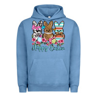 Pigment Pebble Blue Happy Easter western peeps Urban Hoodie - OliviaCreatesArt