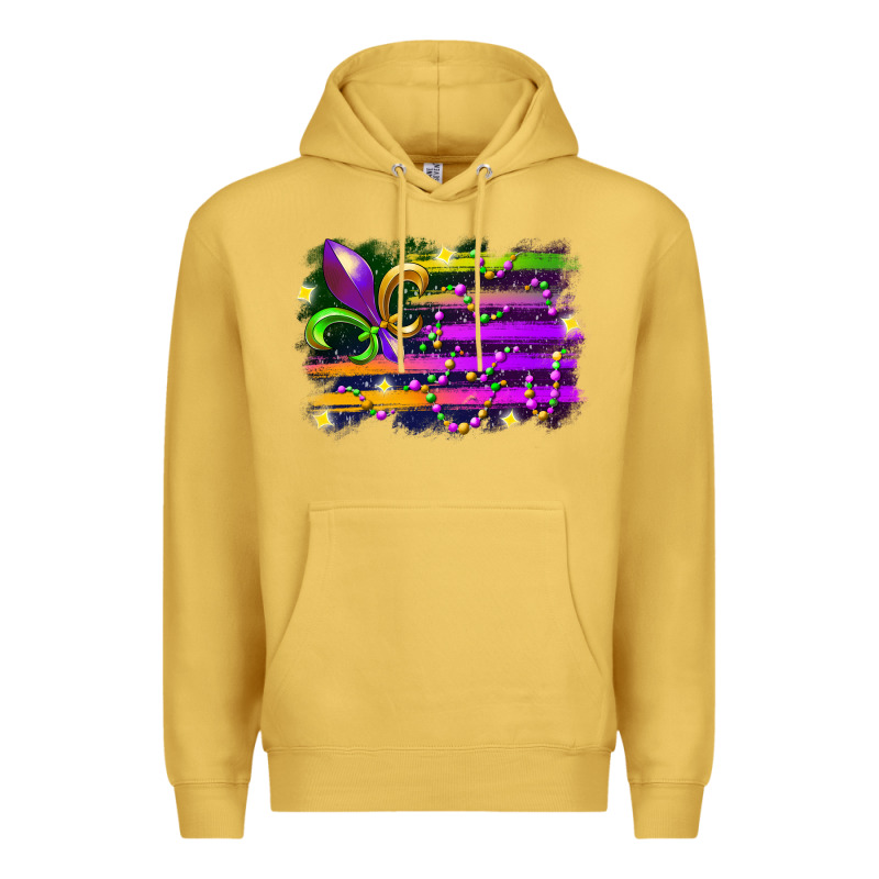 Mardi Gras Flag Premium Hoodie by RacoonDesign | Teevron