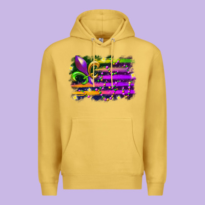 Mardi Gras Flag Premium Hoodie Designed By Racoondesign