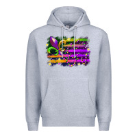 Heather Grey mardi gras flag Premium Hoodie - RacoonDesign