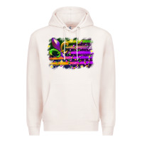 Pale Pink mardi gras flag Premium Hoodie - RacoonDesign