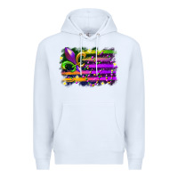 White mardi gras flag Premium Hoodie - RacoonDesign