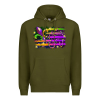Army Green mardi gras flag Premium Hoodie - RacoonDesign