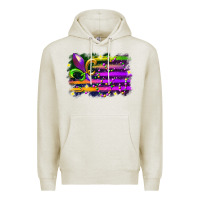 Oatmeal Heather mardi gras flag Premium Hoodie - RacoonDesign