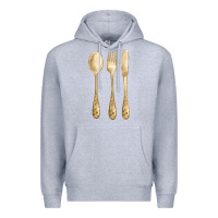 Heather Grey spoon fork knife fa element Premium Hoodie - FaDigitalArtStudio