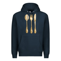 Navy spoon fork knife fa element Premium Hoodie - FaDigitalArtStudio