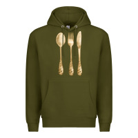 Army Green spoon fork knife fa element Premium Hoodie - FaDigitalArtStudio