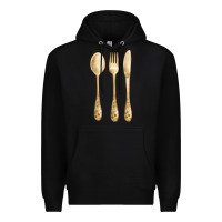 Black spoon fork knife fa element Premium Hoodie - FaDigitalArtStudio