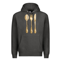Charcoal Heather spoon fork knife fa element Premium Hoodie - FaDigitalArtStudio