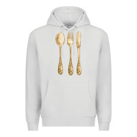 Dove Grey spoon fork knife fa element Premium Hoodie - FaDigitalArtStudio
