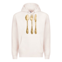 Pale Pink spoon fork knife fa element Premium Hoodie - FaDigitalArtStudio