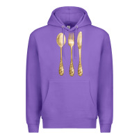 Purple spoon fork knife fa element Premium Hoodie - FaDigitalArtStudio