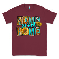 Burgundy Western Home Sweet Home Classic Tee - FaDigitalArtStudio