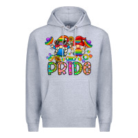Heather Grey pride Premium Hoodie - CowhideDigitalArt