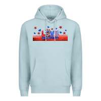 Blue Mist love america gnome libbey cup Premium Hoodie - HRA Design Shop