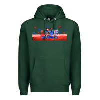 Sports Green love america gnome libbey cup Premium Hoodie - HRA Design Shop