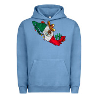 Pigment Pebble Blue mexico Urban Hoodie - CowhideDigitalArt
