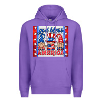Purple god bless America gnomes Premium Hoodie - HRA Design Shop