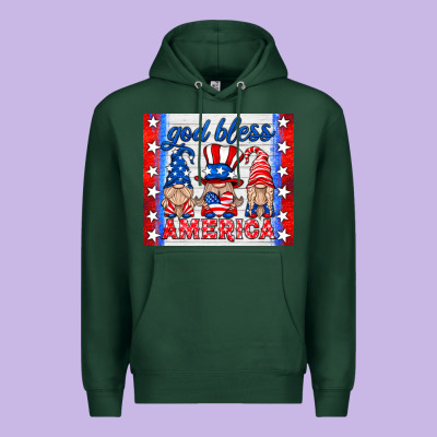 God Bless America Gnomes Premium Hoodie Designed By Hra Design Shop