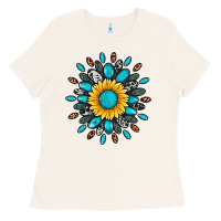 Bone gemstone sunflower Ladies Tee - Artiststas
