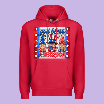 God Bless America Gnomes Premium Hoodie Designed By Hra Design Shop