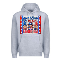 Heather Grey god bless America gnomes Premium Hoodie - HRA Design Shop