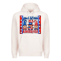 Pale Pink god bless America gnomes Premium Hoodie - HRA Design Shop
