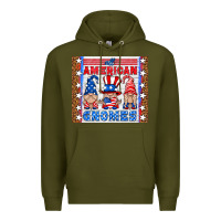 Army Green all american gnomes Premium Hoodie - HRA Design Shop