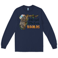 Navy just a girl who loves koalas Long Sleeve Tee - BarkalooDesign
