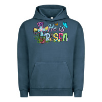 Pigment Midnight Navy Easter Day He is risen Urban Hoodie - OliviaCreatesArt