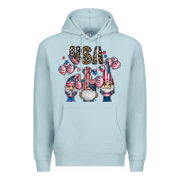 Blue Mist usa america gnome Premium Hoodie - CowhideDigitalArt