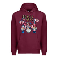 Burgundy usa america gnome Premium Hoodie - CowhideDigitalArt