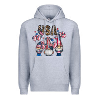Heather Grey usa america gnome Premium Hoodie - CowhideDigitalArt