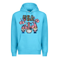 Ocean Blue usa america gnome Premium Hoodie - CowhideDigitalArt