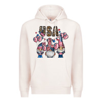 Pale Pink usa america gnome Premium Hoodie - CowhideDigitalArt