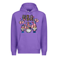 Purple usa america gnome Premium Hoodie - CowhideDigitalArt