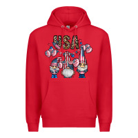 Red usa america gnome Premium Hoodie - CowhideDigitalArt