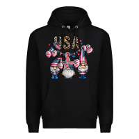 Black usa america gnome Premium Hoodie - CowhideDigitalArt