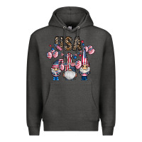 Charcoal Heather usa america gnome Premium Hoodie - CowhideDigitalArt