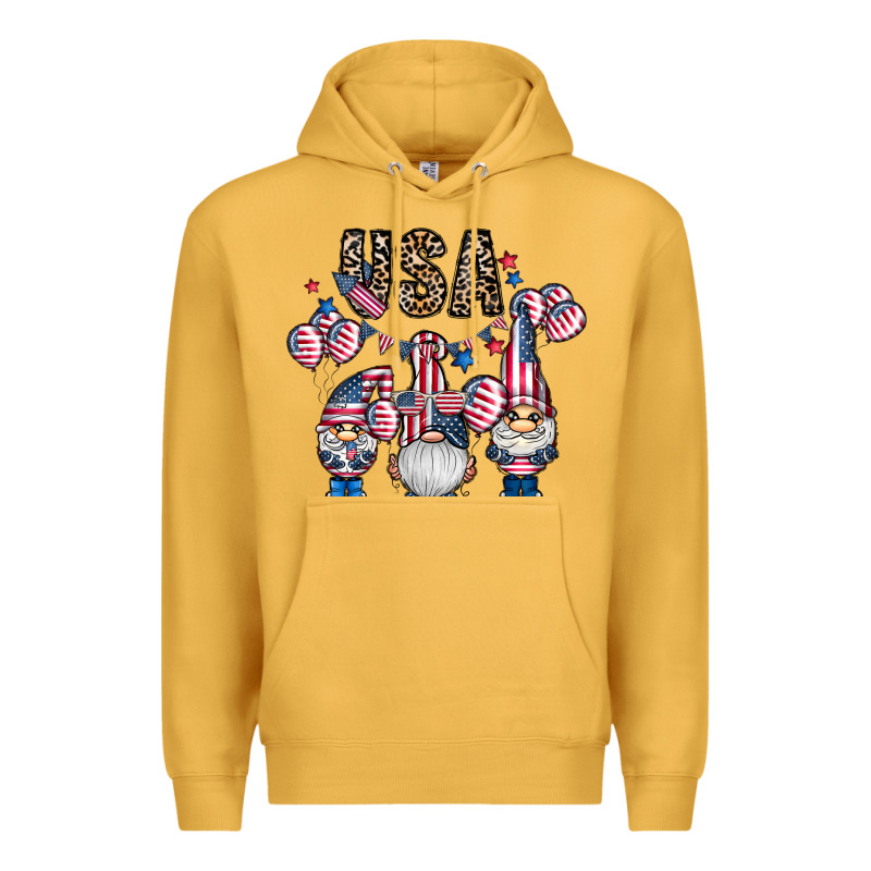 Usa America Gnome Premium Hoodie by CowhideDigitalArt | Teevron