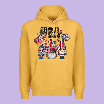 Usa America Gnome Premium Hoodie Designed By Cowhidedigitalart