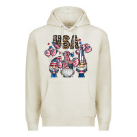 Oatmeal Heather usa america gnome Premium Hoodie - CowhideDigitalArt