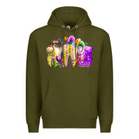 Army Green mardi gras tooth Premium Hoodie - RacoonDesign