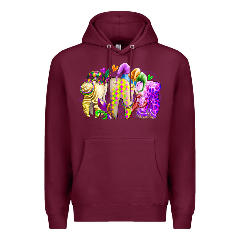 Mardi Gras Tooth Premium Hoodie by RacoonDesign | Teevron